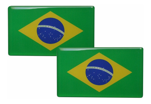 Imagem 1 de 6 de 2 Adesivo Bandeira Brasil Resina Resinada, Carro Relevo