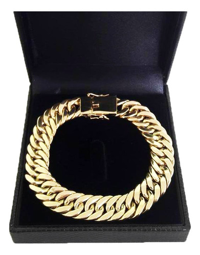 Pulseira Elos Duplos 90 Gramas 13mm Ouro 18k 750 Maciço