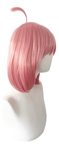 Peluca Rosa Encantadora Para Niñas, Corta Y Recta, De Fibra