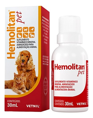 Vetnil Hemolitan Pet Vitaminas 30 Ml Líquido