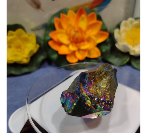 Punta Cuarzo Aura Arcoiris Calidad Única ( 35grs 7 Cm)