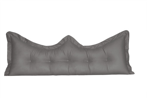Almofada Encosto Coroa Queen 160 Cm Cinza Liso