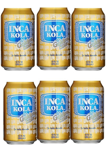 Inca Kola Golden Peruana  355ml 6 Unidades Col8