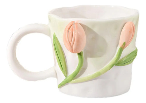Taza De Cerámica Con Flores 3d Taza De Café Con Flores 3d Ta