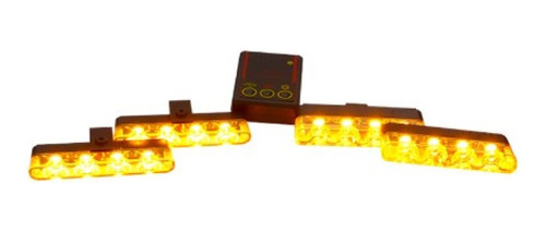 Kit 4 Luces De 4 Led Estrobo/ Para Rejilla Delantera De Auto