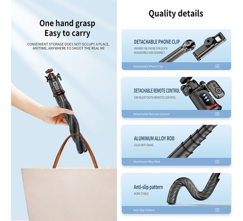 A 63.8 Cm Selfies Stick Con Trípode Bluetooth Control Remoto