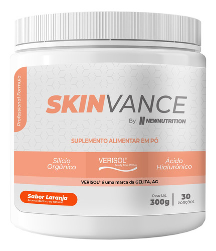 Colágeno Hidrolisado Verisol Skinvance 300g Newnutrition Sabor Laranja