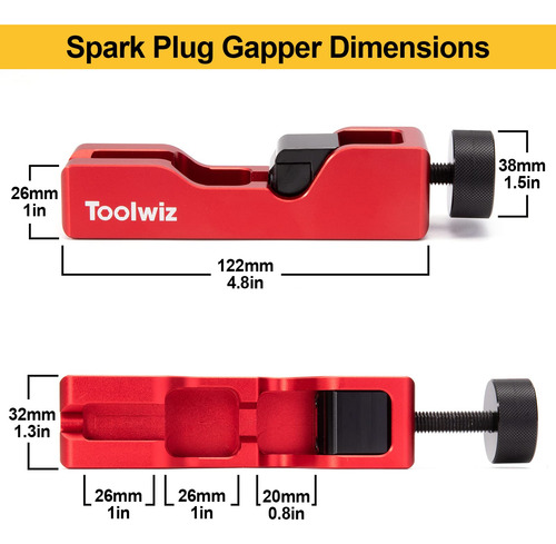 Herramienta Spark Plug Gap Toolwiz Con Manómetro De 32 Palas