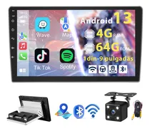 Comprar Gearelec Auto Estéreo 1 Din 9 Pulgadas Estéreo Pantalla Carplay Android Auto 4+64g Wifi Bluetooth Gps Fm Con Cámara Arnés Rca Usb Admite Subwoofer Y Amplificador
