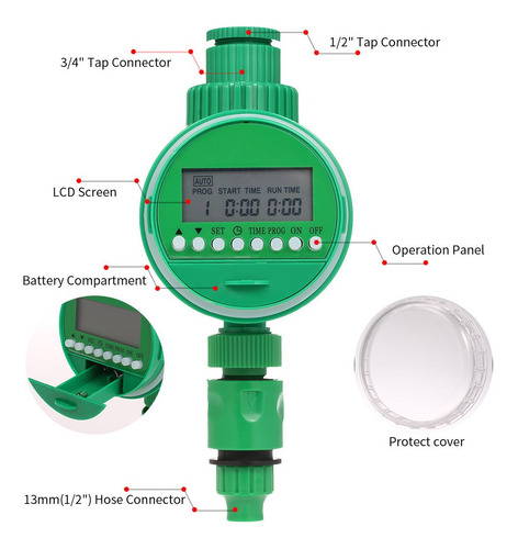 Timer Programable Grifo Manguera De Salida 3/4 1/2 Grifo