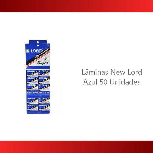 Cartela 10 X 5 Lâminas Para Barbear 50 Lord Super Inox C/ Nf