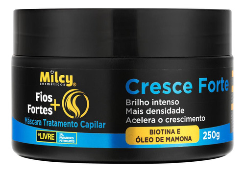 Mascara Capilar Biotina Brilho Cresce Fio Forte Milcy 250g