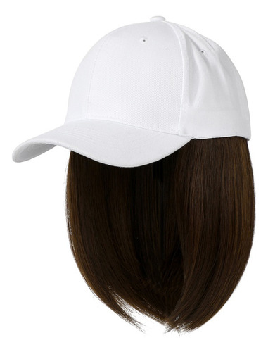 Gorra De Béisbol Con Peluca De Pelo Corto Estilizada, Gorra