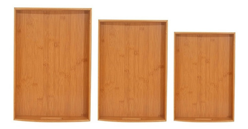 Set De 3 Bandejas De Bambú Vonne