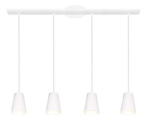 Colgante Diseño Moderno Lampara Techo 4 Luces Led E27 Living Color Blanco
