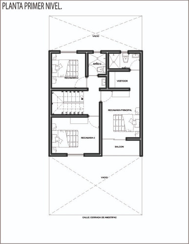 Plano De Casa Habitación, Diseño Arquitectónico. 7m X 15m