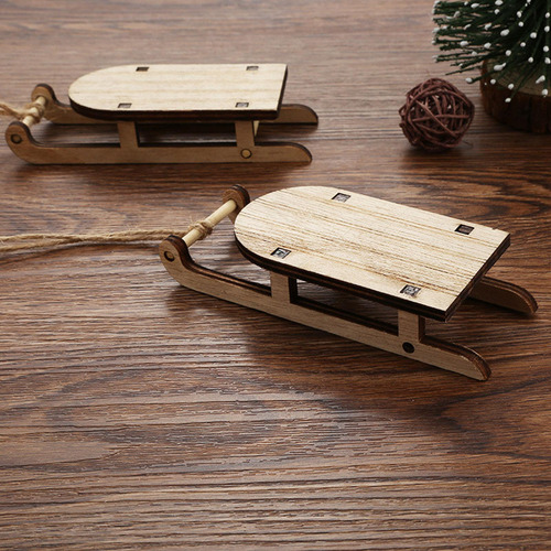 4 Mini Trineo De Madera, Adorno De Escritorio, Bricolaje,