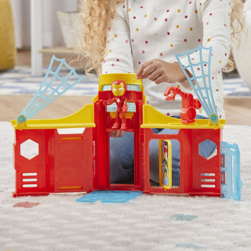 Set Torre Stark Con Figura De Iron Man Marvel Spidey