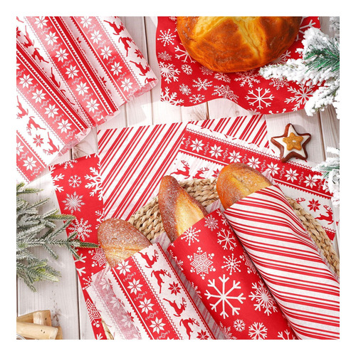 Whaline Red Snow De Navidad Hojas De Papel De Cera De Navida
