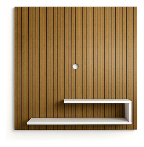 Estante Painel Para Tv Ripado Até 32 Polegadas Prateleira Cor Ripado Com Off White