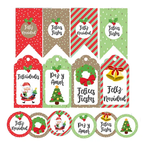 comprar Kit Imprimible Navidad Stickers Y Tags En Pdf No Editable