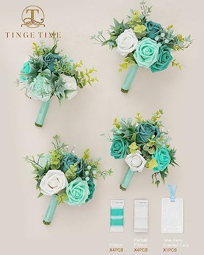 Tinge Time Ramos De Boda De Flores Artificiales De 7 Pulgada
