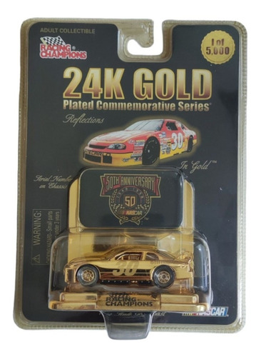 Carro Nascar Dorado 24k Serie 50 Años #30 - Solo 5000 Piezas