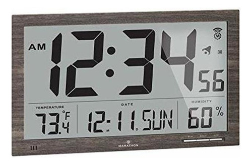 Marathon Slim Jumbo Reloj De Pared Digital Atómico De A