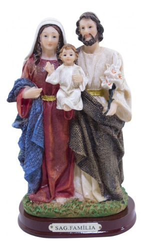 Sagrada Família Imagem Religiosa Católica De Resina 16 Cm Cor Colorido