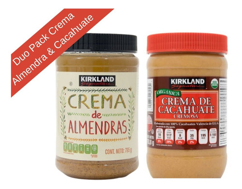 Crema De Almendras Y Crema Cacahuate  Kirkland Duo Pack  
