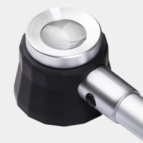 Lupa De 45x Con Luces, Lente De Aumento Led Blanco Y Violeta