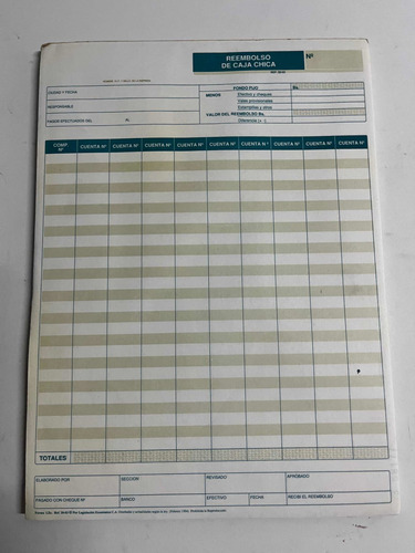 Block Reembolso De Caja Chica Forma Lec Ref. 20-03.