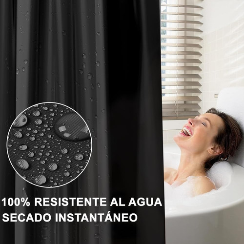 Cortina De Ducha Con Ganchos,baño Lavable Tela 180x180cm