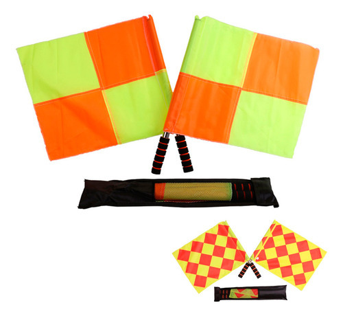 Bandera Arbitro X 2 Banderin Amarillo Rojo Juez De Linea