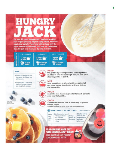 Mezcla Para Pancakes & Waffles Hungry Jack 453grs.