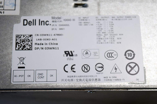 Fuente De Alimentación Dell 240w 3wn11 H240as-00 2txym 709mt