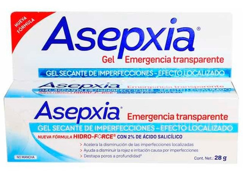 Asepxia Emergencia Gel Transparente 28gr.