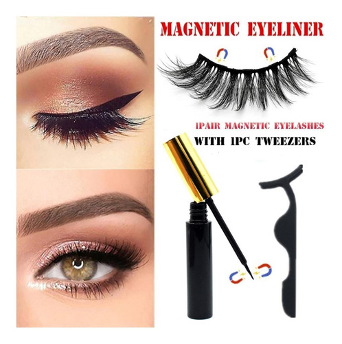 Imagem 5 de 7 de Cílios Magnetico Kit Natural Volumoso Com Delineador