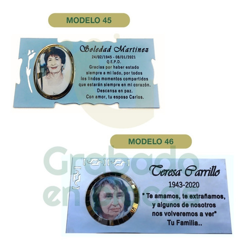 Imagen 6 de 10 de Placa 25x12cm + Foto + Floreros. Para Cementerio, Lapidas.