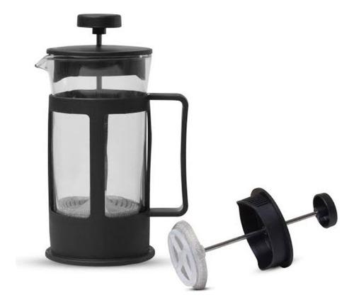 8 Cafeteras Tipo Prensa Francesa De Vidrio 350ml (8 Piezas) Color Negro