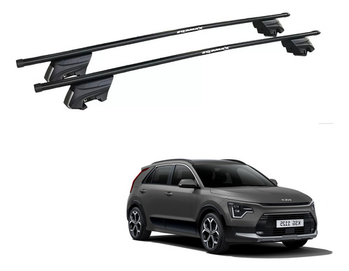 Rack Travessa Bagageiro Eqmax Beta Aço Preto Kia Niro 2022