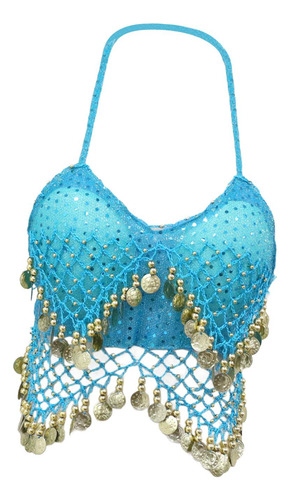 2 Trajes De Top Corto Con Lentejuelas, Ropa De Baile, Azul