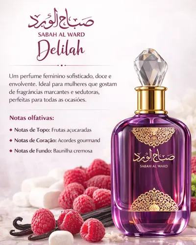 Perfume Sabah Al Ward Delilah Fem 100ml Original Lançamento