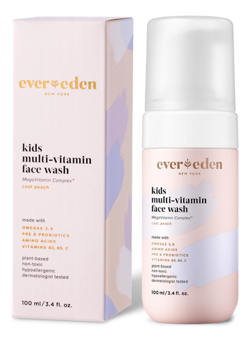 Evereden Lavado Facial Para Niños: Melocotón Fresco, 3.4 .