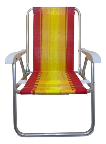 Cadeira De Praia Alta Nylon Encosto Alto Aluminio Ronchetti
