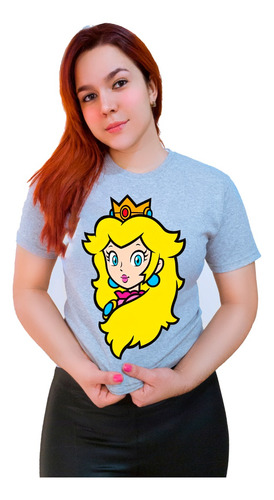 Polera Princesa Peach Super Mario Familiar Todas Las Tallas