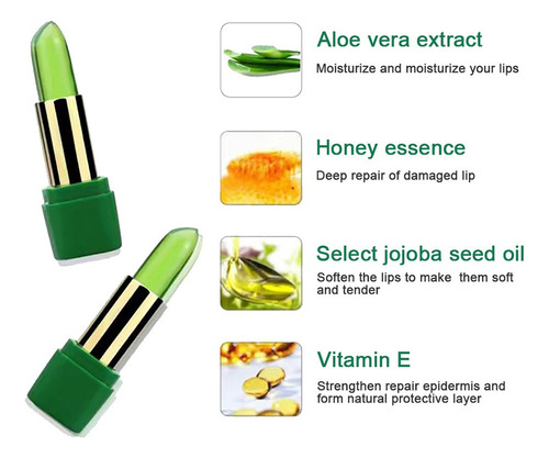 Lápiz Labial Q Aloe Gel Jelly Plant Temperature Change Lip 3