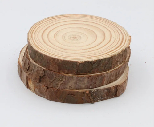 Pack 4 Rodelas Troncos De Madera Rango 8-10cm 1cm Espesor