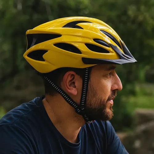 Casco Bicicleta Dakota Regulable Liviano Con Visera Color Amarillo Talle L