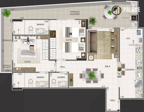 Apartamento Com 2 Dormitórios À Venda, 90 M² Por R$ 480.237,40 - Boqueirão - Praia Grande/sp - Ap1267